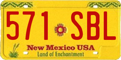 NM license plate 571SBL