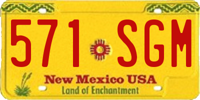 NM license plate 571SGM