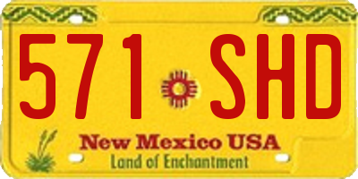 NM license plate 571SHD