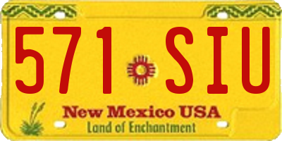 NM license plate 571SIU
