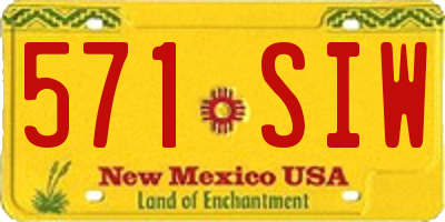 NM license plate 571SIW