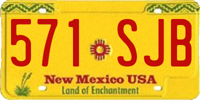 NM license plate 571SJB