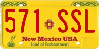 NM license plate 571SSL