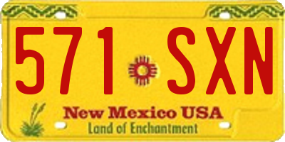 NM license plate 571SXN