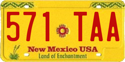 NM license plate 571TAA