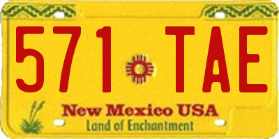NM license plate 571TAE