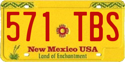 NM license plate 571TBS