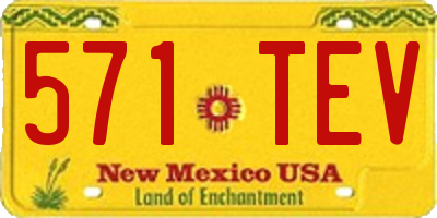 NM license plate 571TEV