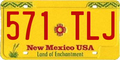 NM license plate 571TLJ