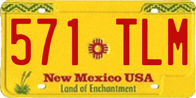 NM license plate 571TLM