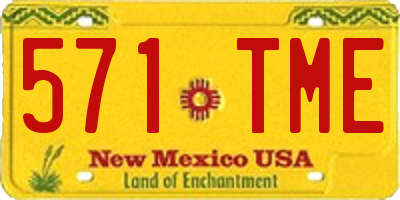 NM license plate 571TME
