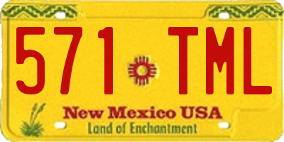 NM license plate 571TML
