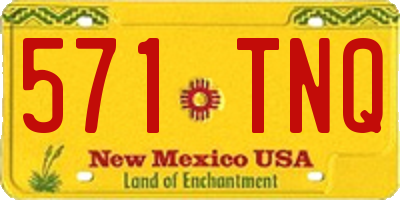 NM license plate 571TNQ