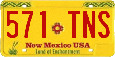 NM license plate 571TNS