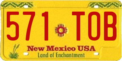 NM license plate 571TOB