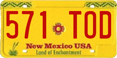 NM license plate 571TOD