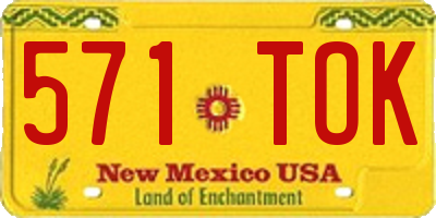 NM license plate 571TOK