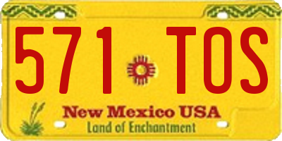 NM license plate 571TOS