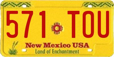 NM license plate 571TOU
