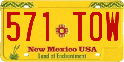 NM license plate 571TOW