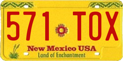 NM license plate 571TOX