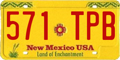 NM license plate 571TPB