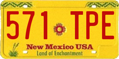 NM license plate 571TPE