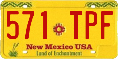 NM license plate 571TPF