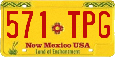 NM license plate 571TPG