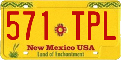 NM license plate 571TPL
