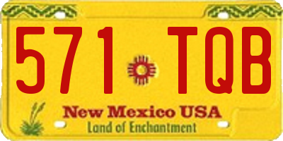 NM license plate 571TQB