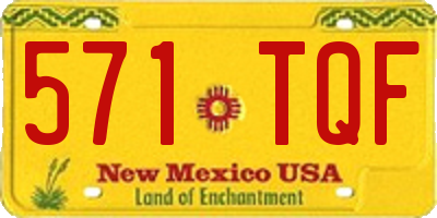 NM license plate 571TQF