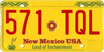 NM license plate 571TQL