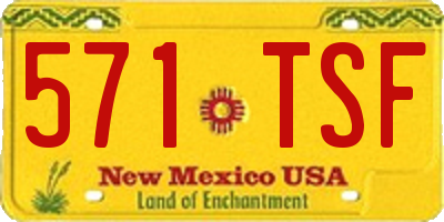 NM license plate 571TSF