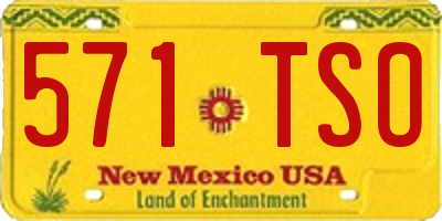 NM license plate 571TSO