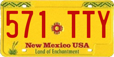 NM license plate 571TTY