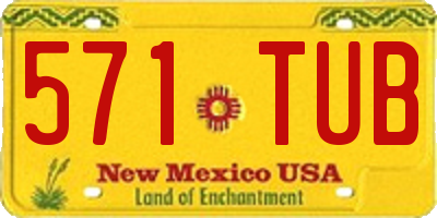 NM license plate 571TUB