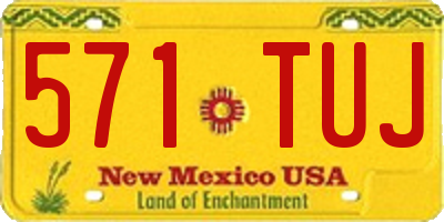 NM license plate 571TUJ