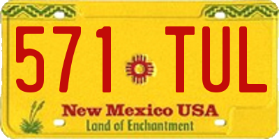 NM license plate 571TUL