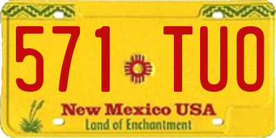 NM license plate 571TUO