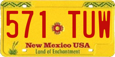 NM license plate 571TUW