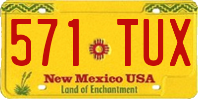 NM license plate 571TUX