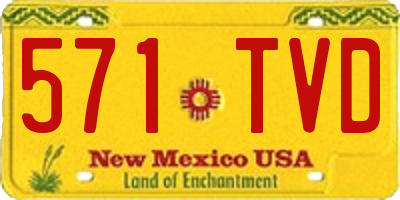 NM license plate 571TVD