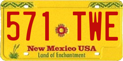 NM license plate 571TWE