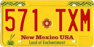 NM license plate 571TXM