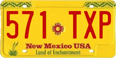 NM license plate 571TXP