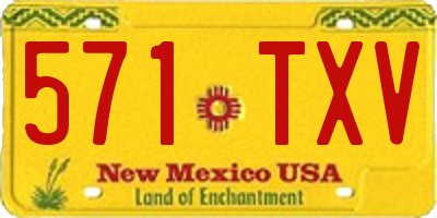 NM license plate 571TXV