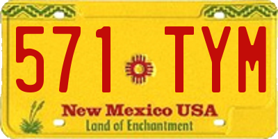 NM license plate 571TYM