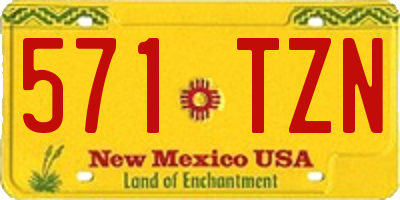 NM license plate 571TZN