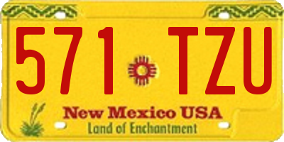 NM license plate 571TZU